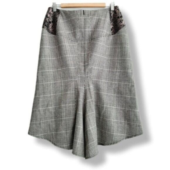 HARVE BENARD 100% Wool Glen Check Plaid Midi Skirt Sz 10 - Picture 6 of 10